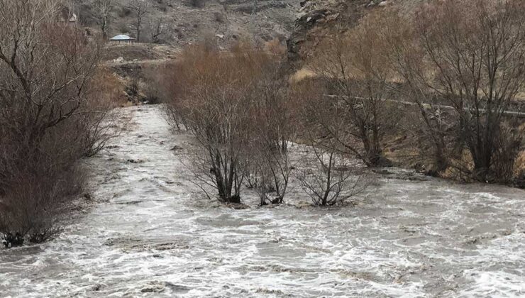 Kars Çayı Taştı, Ağaçlar Sular Altında Kaldı