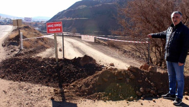 Maden Firması Arazisini Gasp Etti, Tepki Olarak Yola Çelik Ağ Ördü