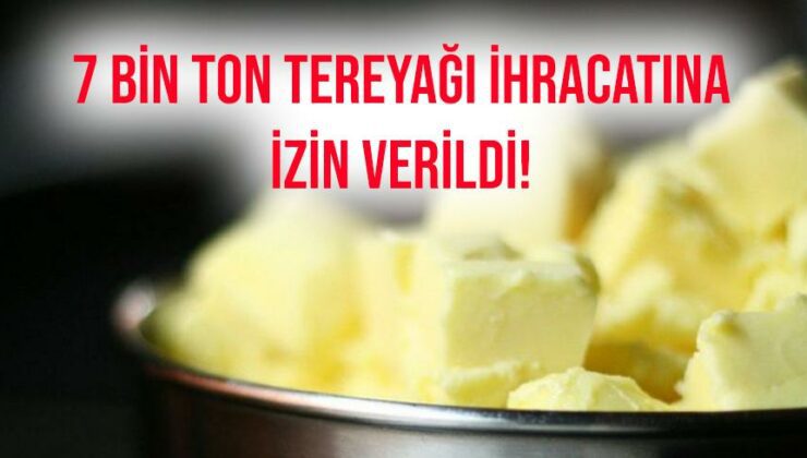 7 Bin Ton Tereyağı Ihracatına Izin Verildi