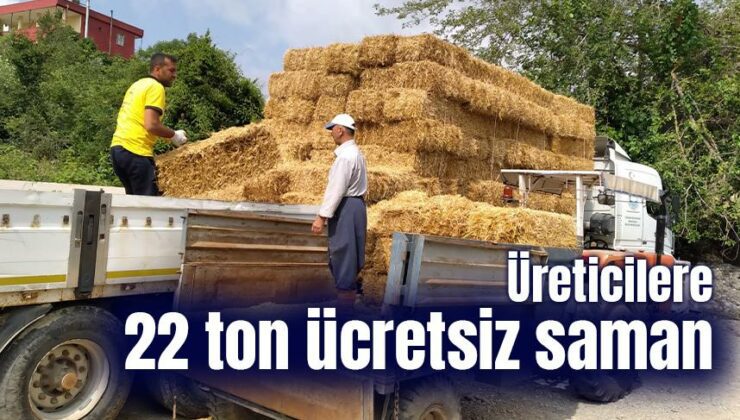 Üreticilere Ücretsiz Saman Dağıtımı