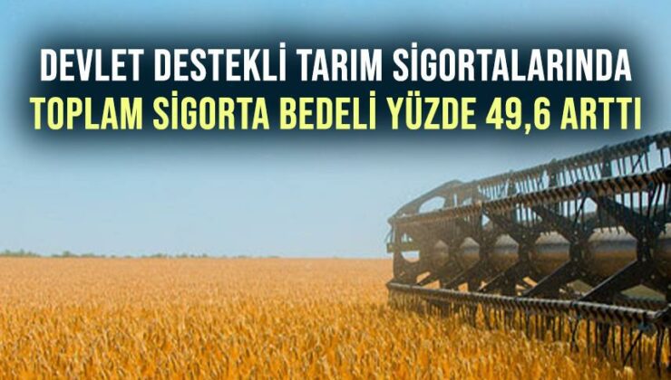 Devlet Destekli Tarım Sigortalarında Toplam Sigorta Bedeli Yüzde 49,6 Arttı