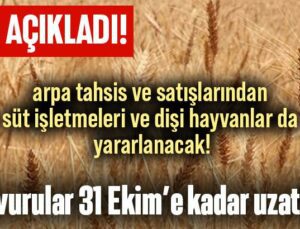 Arpa Tahsis Ve Satışlarından Süt Işletmeleri Ve Dişi Hayvanlar Da Yararlanacak!