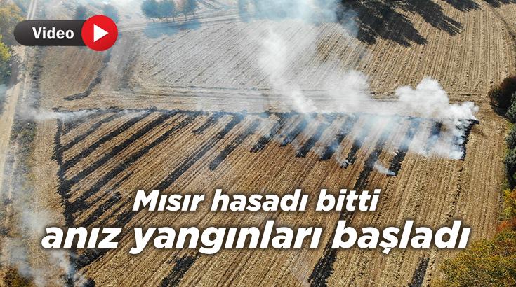 Mısır Hasadı Bitti, Anız Yangınları Başladı