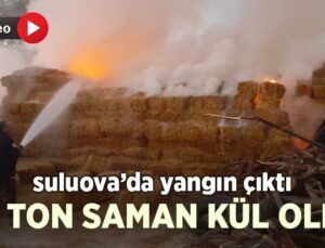 Suluova’da Yangın Çıktı 50 Ton Saman Kül Oldu
