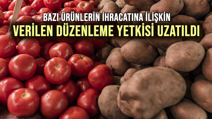 Bazı Ürünlerin Ihracatına Ilişkin Verilen Düzenleme Yetkisi Uzatıldı