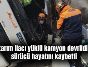 Tarım Ilacı Yüklü Kamyon Devrildi, Sürücü Hayatını Kaybetti