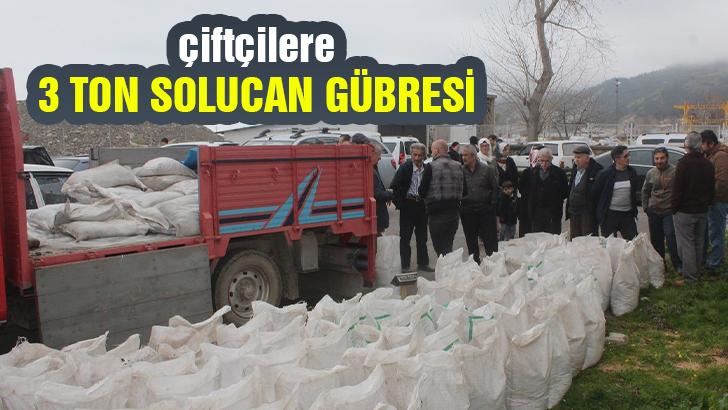 Çiftçilere 3 Ton Solucan Gübresi Dağıtımı