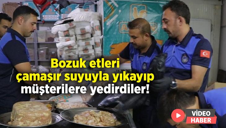 Bozuk Etleri Çamaşır Suyuyla Yıkayıp Müşterilere Yedirdiler