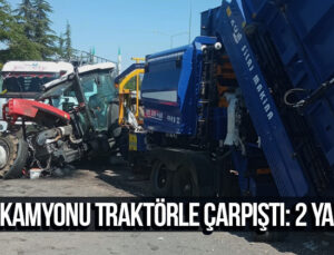 Süt Kamyonu Traktörle Çarpıştı: 2 Yaralı