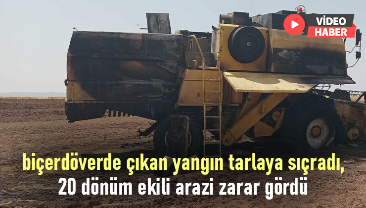 Biçerdöverde Çıkan Yangın Tarlaya Sıçradı, 20 Dönüm Arazi Zarar Gördü