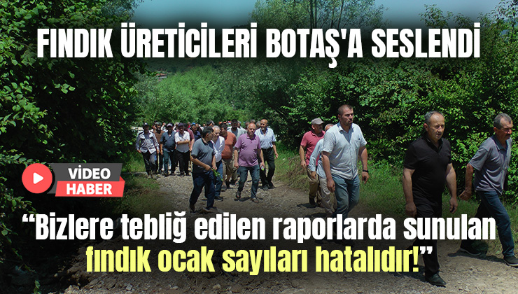 Fındık Üreticileri Botaş’A Seslendi