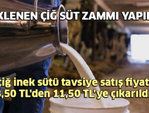 Çiğ Inek Sütü Tavsiye Satış Fiyatı 8,50 Tl’Den 11,50 Tl’Ye Çıkarıldı!