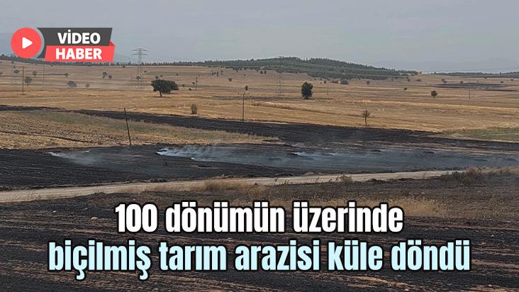 100 Dönümün Üzerinde Biçilmiş Tarım Arazisi Küle Döndü