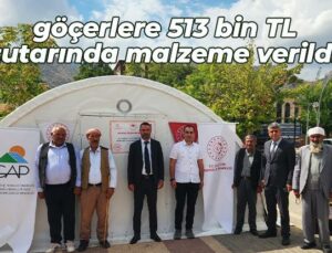 Göçerlere 513 Bin Tl Tutarında Malzeme Verildi