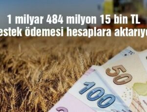 1 Milyar 484 Milyon 15 Bin Tl Destek Ödemesi Hesaplara Aktarıyor