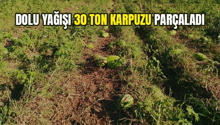 Dolu Yağışı 30 Ton Karpuzu Parçaladı