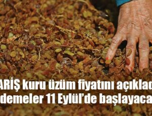 Tari̇ş Kuru Üzüm Fiyatını Açıkladı, Ödemeler 11 Eylül’de Başlayacak