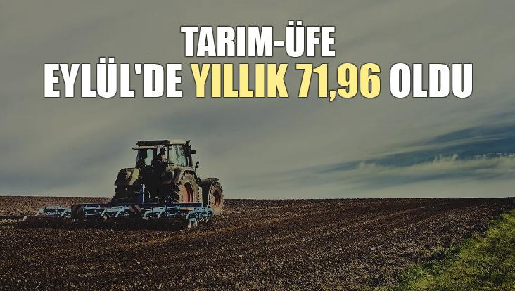 Tarım-Üfe Eylül’De Yıllık 71,96 Oldu