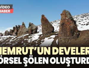 Nemrut’un develeri kar altında: Görsel şölen