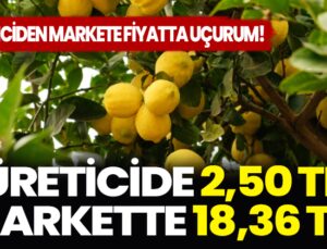 Üreticiden markete fiyatta uçurum: Üreticide 2,50 TL markette 18,36 TL!