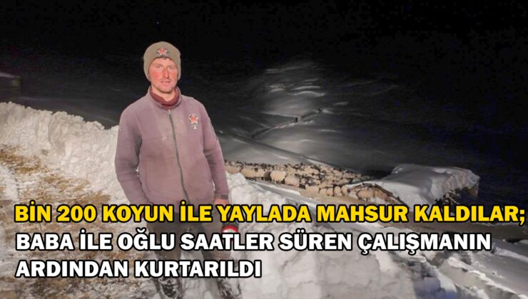 Yaylada Bin 200 Koyun Ile Mahsur Kalan Baba Ile Oğlu Saatler Süren Çalışmanın Ardından Kurtarıldı