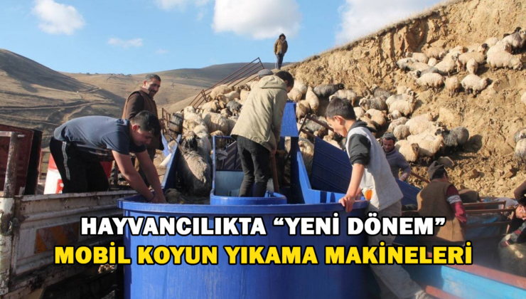 Bayburt’ta Küçükbaş Hayvanlar Mobil Koyun Yıkama Makineleriyle Yıkanarak İlaçlanıyor