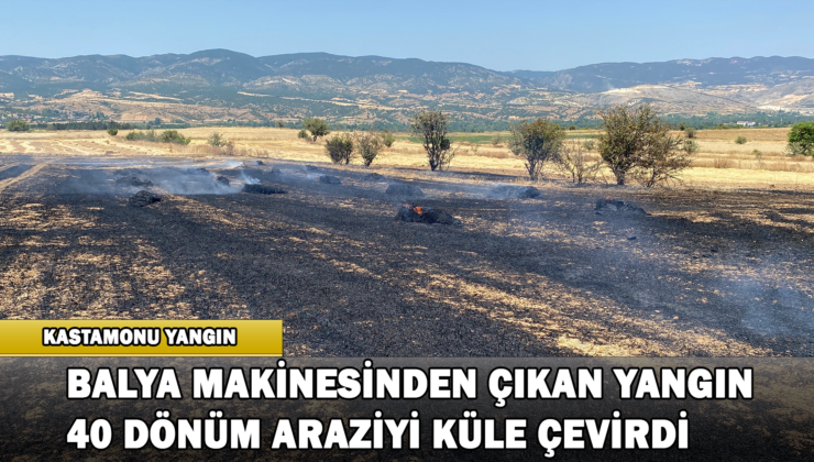 Balya Makinesinden Çıkan Yangın 40 Dönüm Araziyi Küle Çevirdi